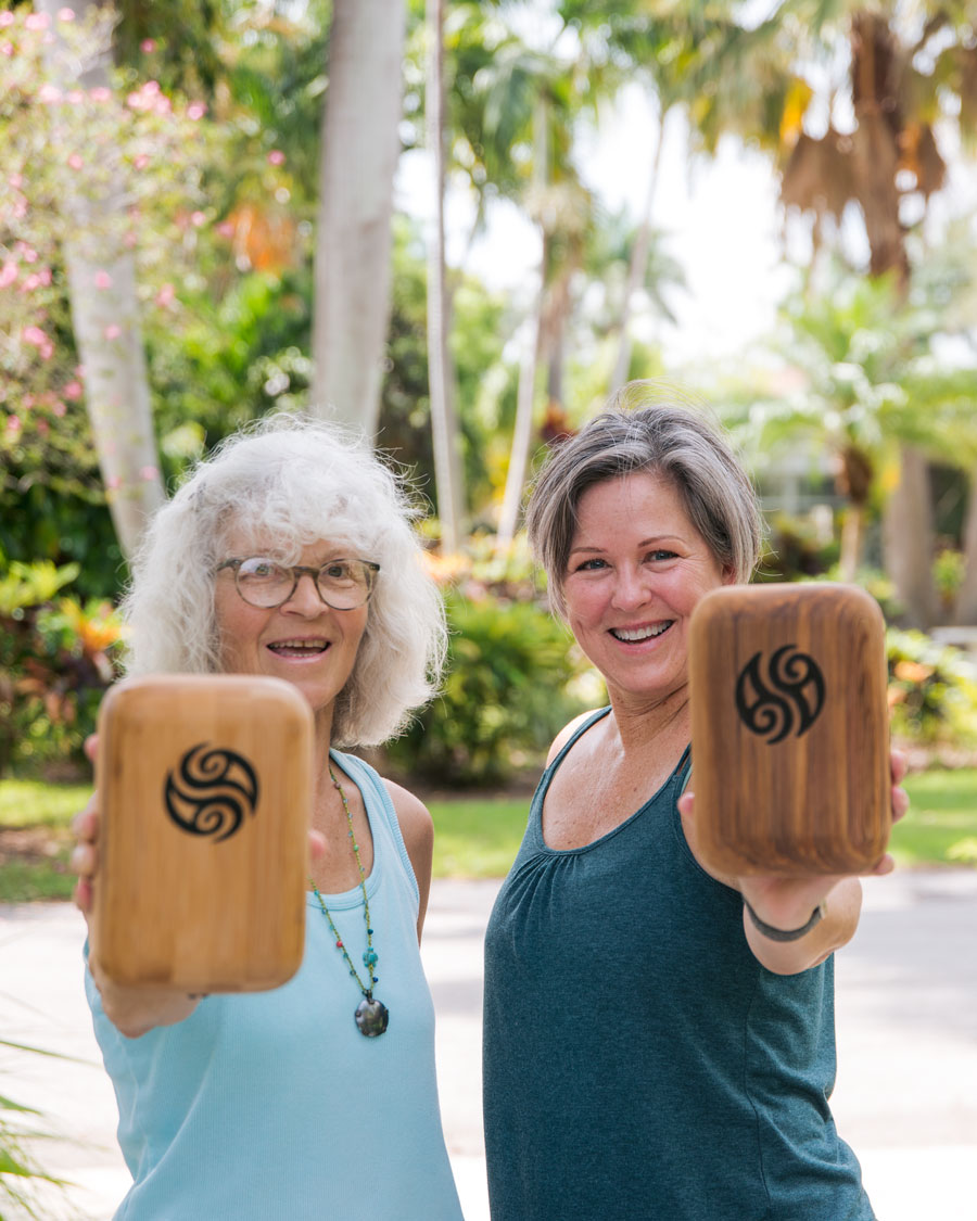 Photo of Michele and Stephanie with Block Therapy buddy blocks.